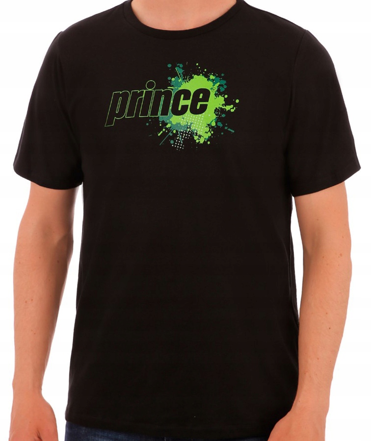 Koszulka Prince 3U018010 czarna logo XS