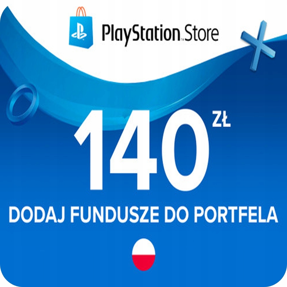 PLAYSTATION STORE 140 PLN ZŁ PSN KOD KLUCZ SONY NETWORK DOŁADOWANIE PS4 PS5