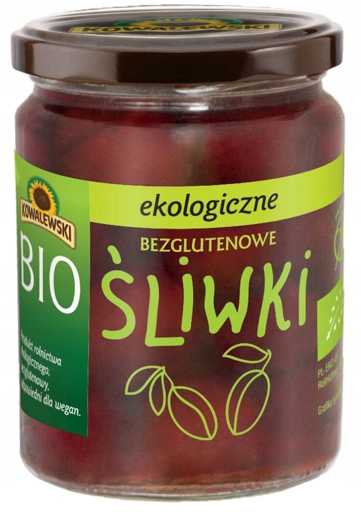 ŚLIWKI MARYNOWANE BEZGLUTENOWE BIO 540 ml (280 g)