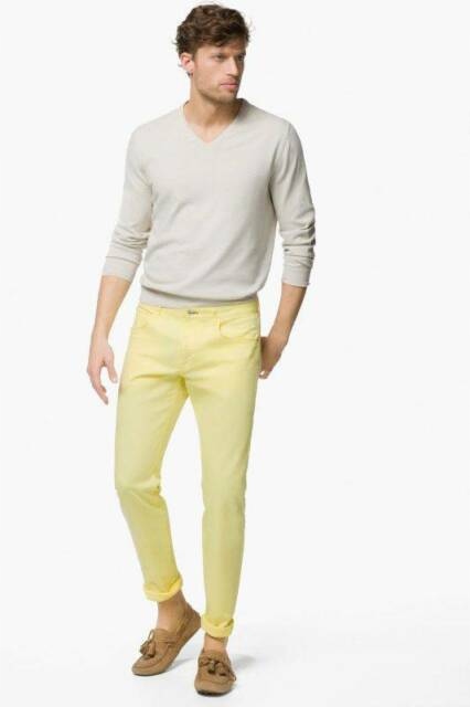 MASSIMO DUTTI żółte spodnie casual fit 42