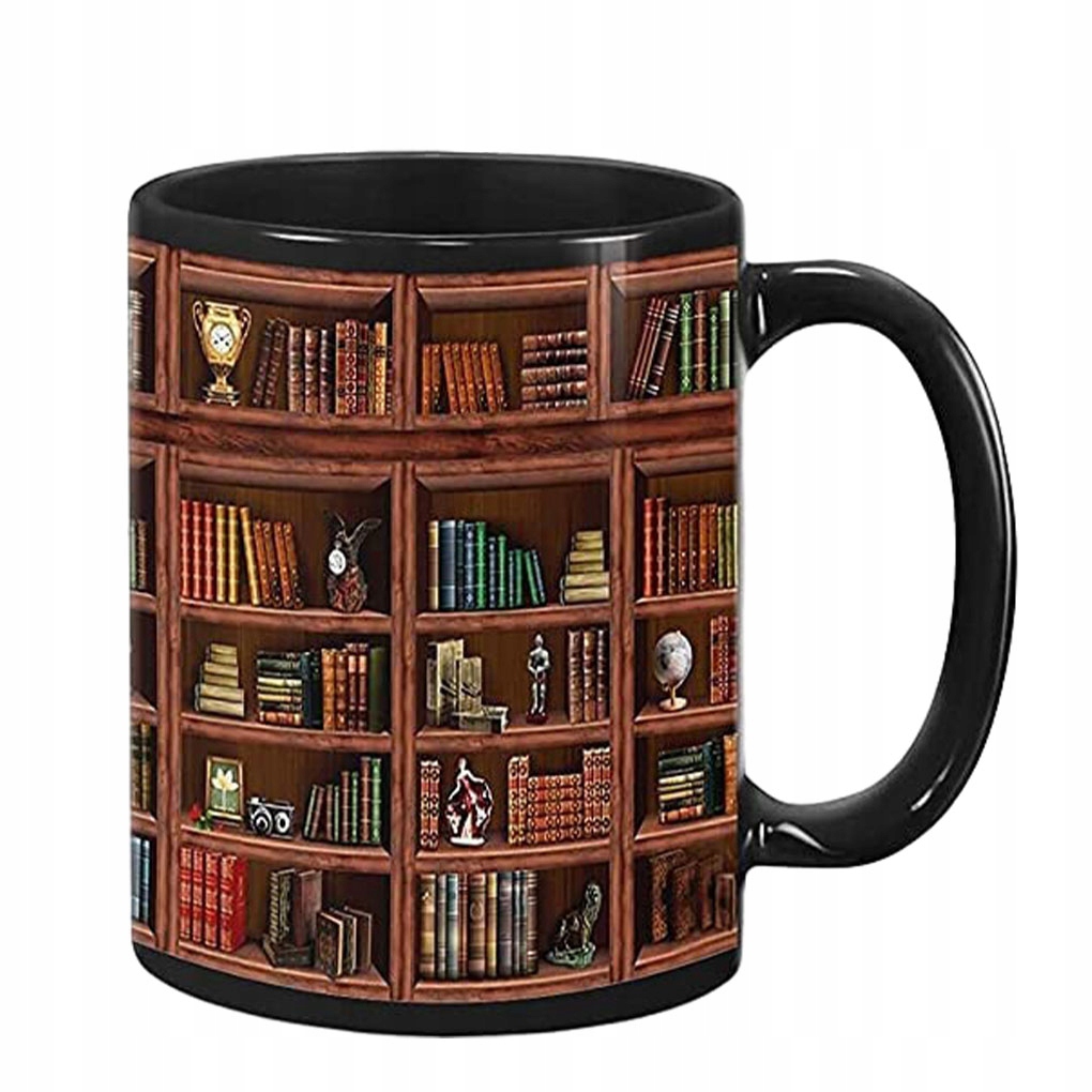 Kubek z półką biblioteczną Stylowa ceramiczna filiżanka do kawy z