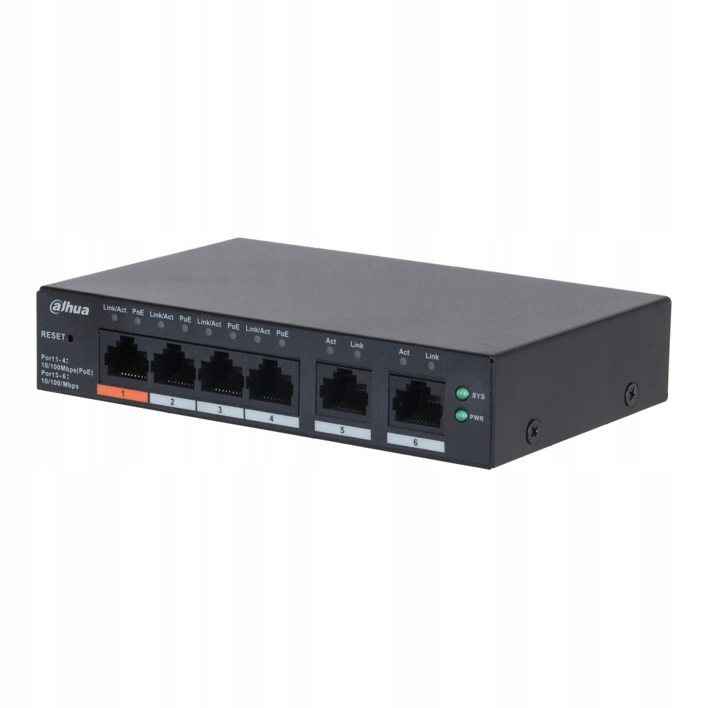 Switch zarządzalny Dahua CS4006-4ET2ET-60 6x10/100Mbps PoE 60W
