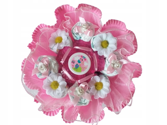 Bukiet pampersów pieluszek gryzak Chrzest prezent