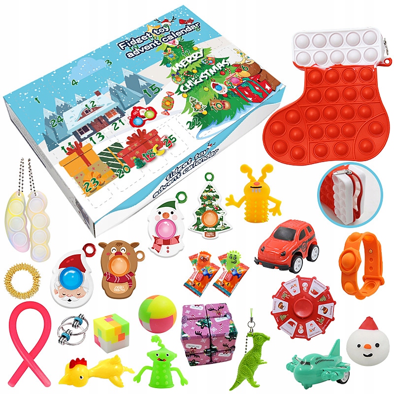 KALENDARZ ADWENTOWY FIDGET TOY ANTYSTRESOWE POP IT