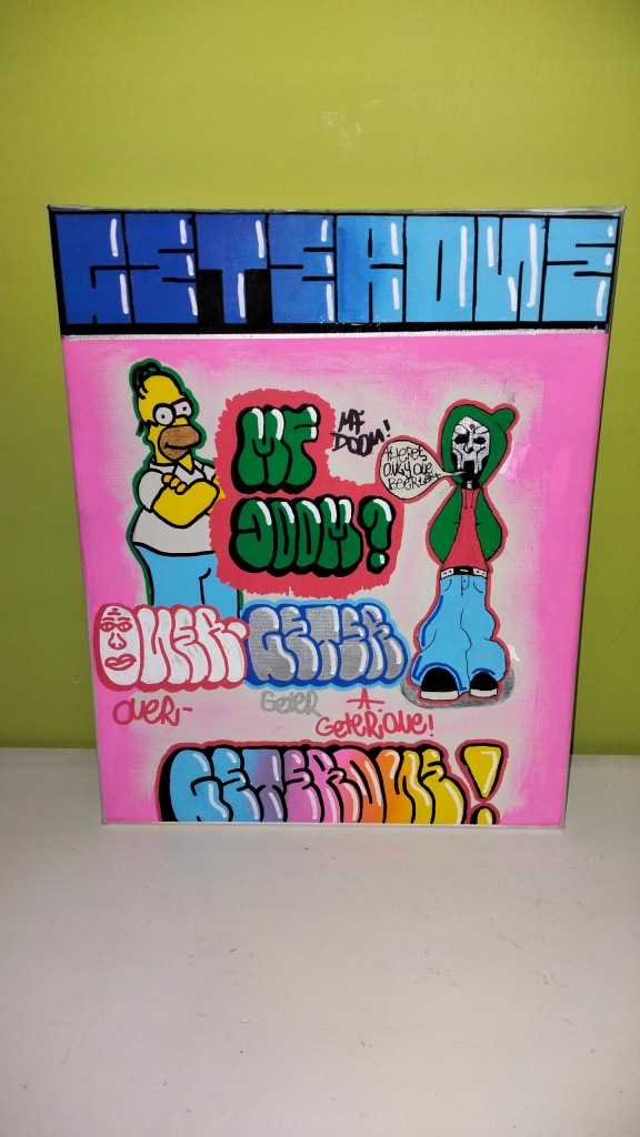 Płótno 24x30 cm mf doom , homer simpson ręcznie malowane