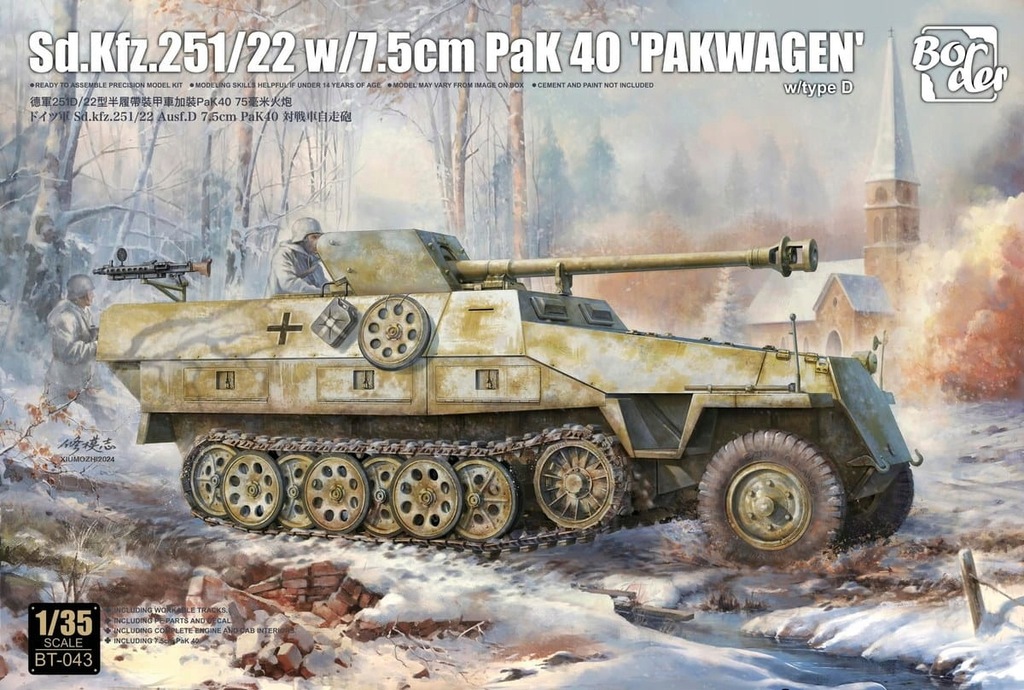 Border BT043 1:35 Sd.Kfz.251/22 w/ 7.5cm PaK 40 Pakwagen