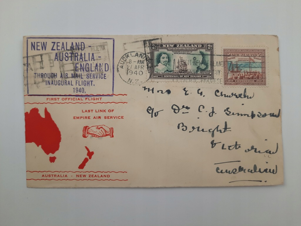 Poczta Lotnicza Auckland Melbourne 1941