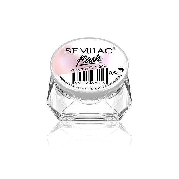 Semilac Flash Aurora Pink 682 efekt pyłek MANICURE