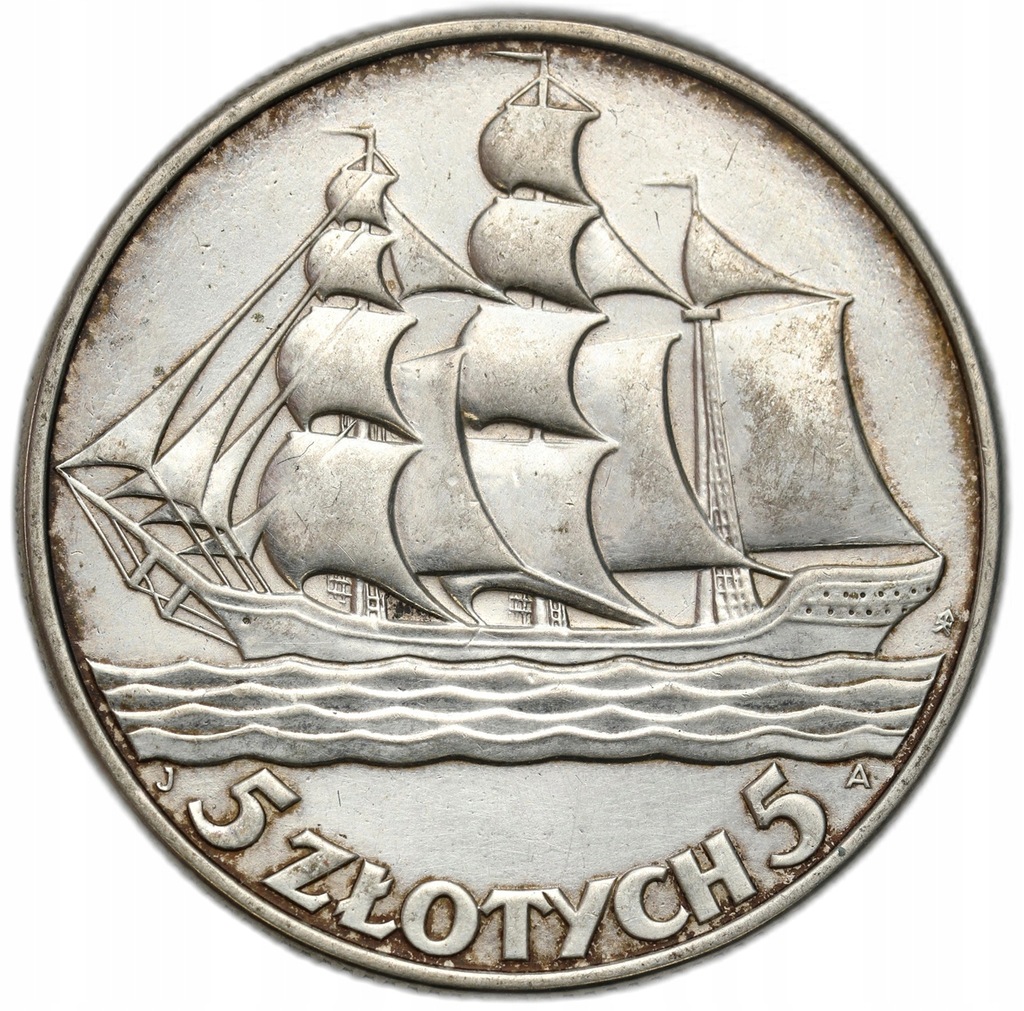 II RP - 5 złotych 1936 Żaglowiec – SREBRO