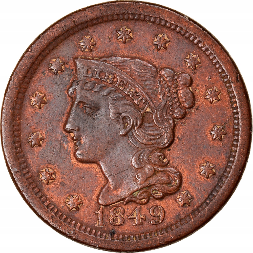 Moneta, USA, Braided Hair Cent, Cent, 1849, U.S. M