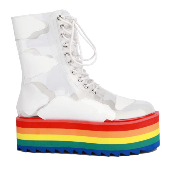 buty tęczowe lgbt tęcza białe 35-46 platformy 4,5