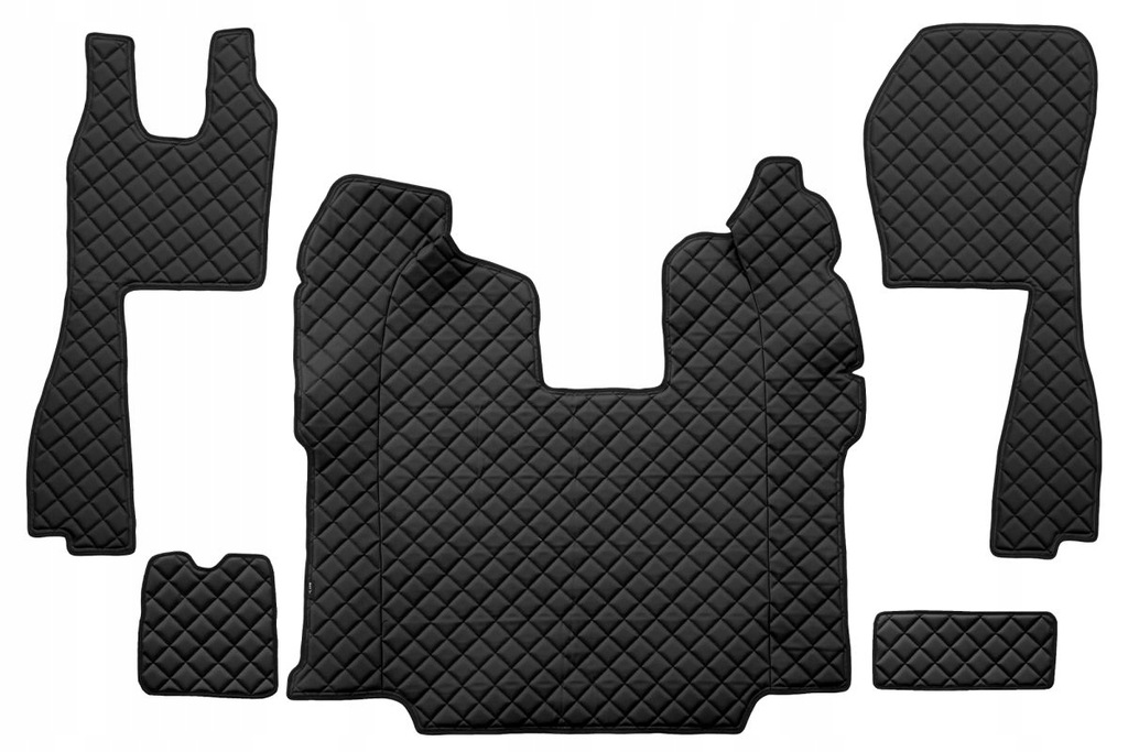 F-CORE Dywaniki podłogowe EKO-Skóra pikowana (5 szt.) Czarny na całą podłog