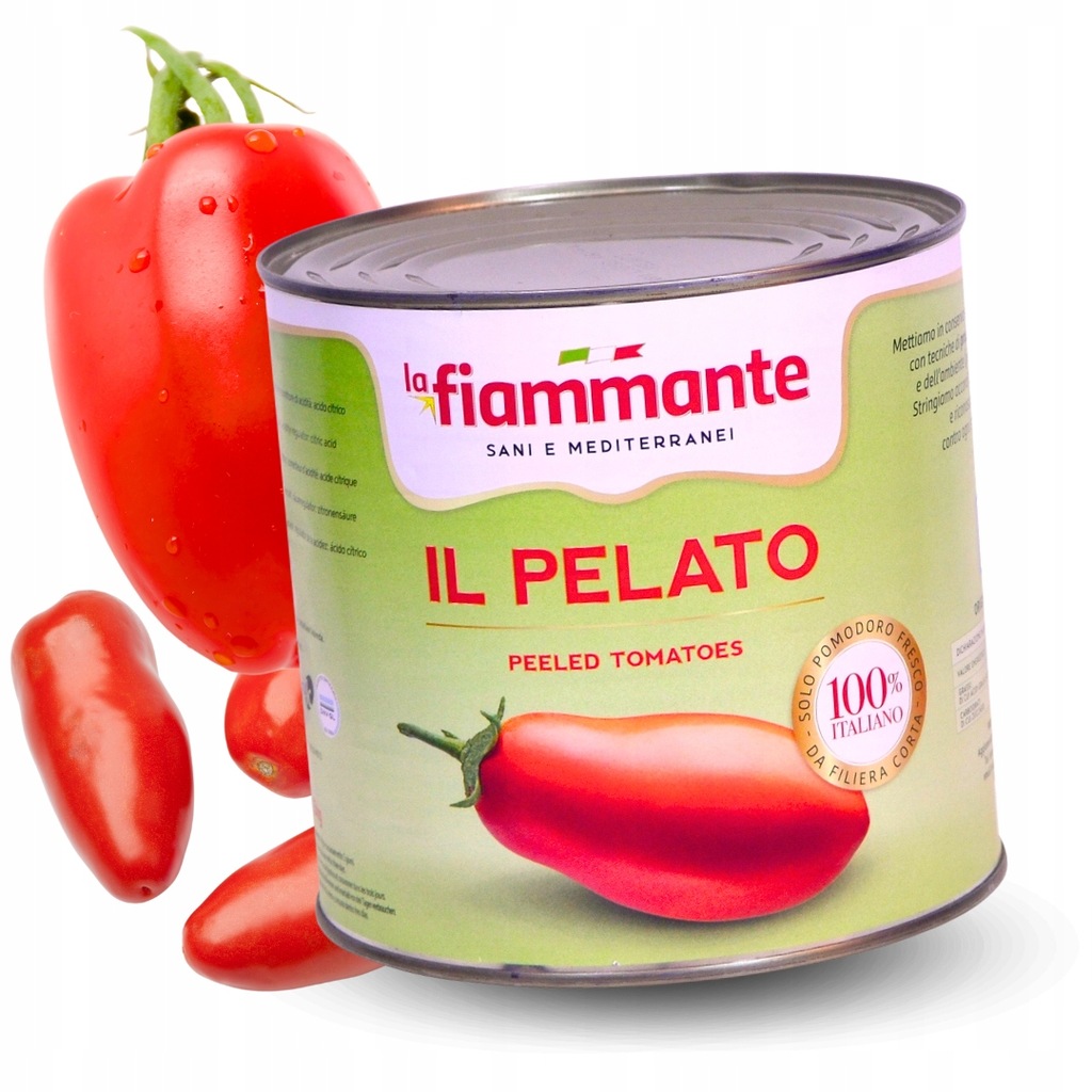 Pomidory w puszce włoskie obrane Pelati bez skórki 2,5kg La Fiammante