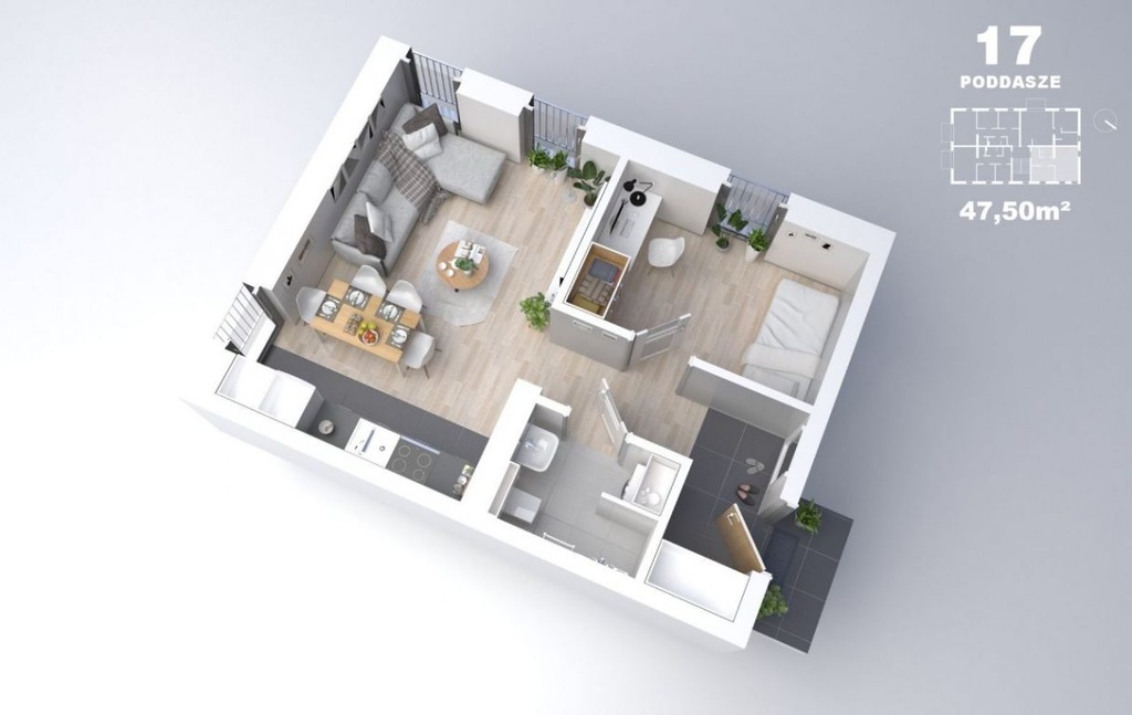 Mieszkanie, Cekcyn, Cekcyn (gm.), 44 m²