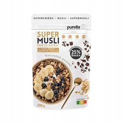 Musli Purella Superfoods proteinowe z kakao orzechami arachidowymi i