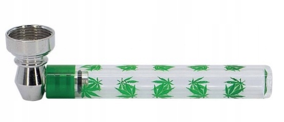 Lufka Fajka Szklana w Listki Konopi 10cm