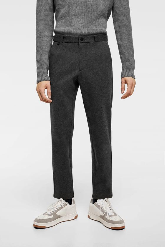 R2P030 ZARA MAN_FY1 SPODNIE WZÓR MELANŻ CASUAL__48