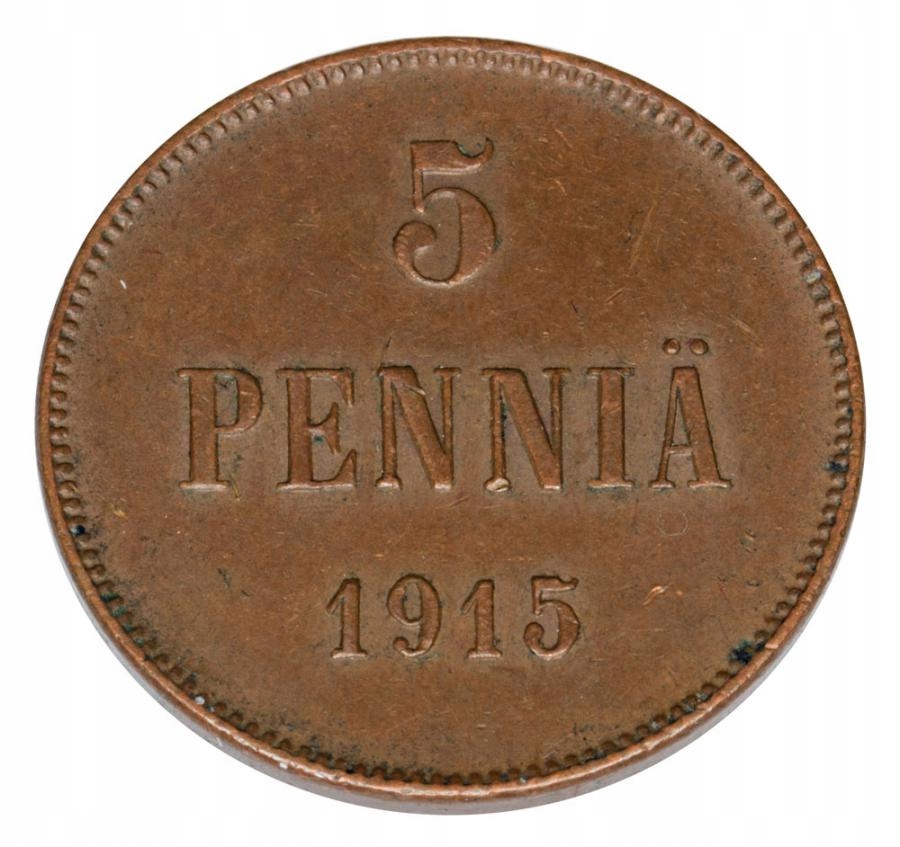 5 pennia 1915 Mikołaj okupacja rosyjska Helsinki