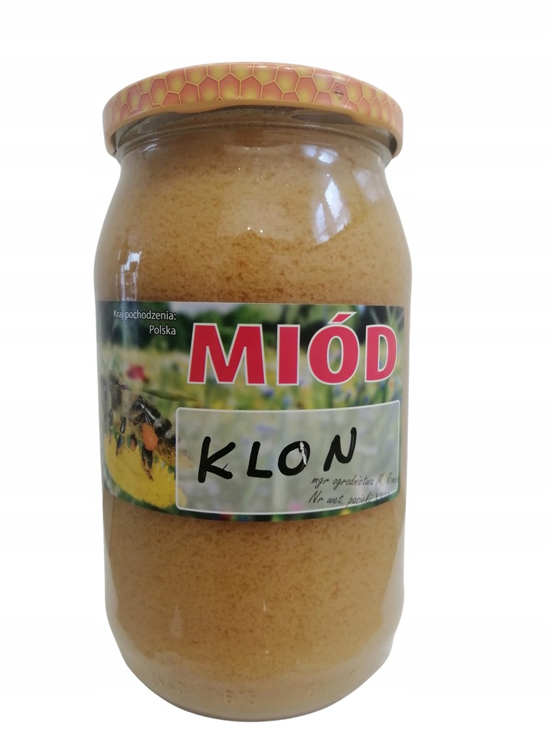 MIÓD KLONOWY NATURALNY 1100g , RAW , SUROWY