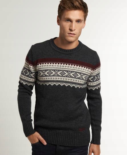 SUPERDRY męski SWETER VINTAGE 10% wełna- L