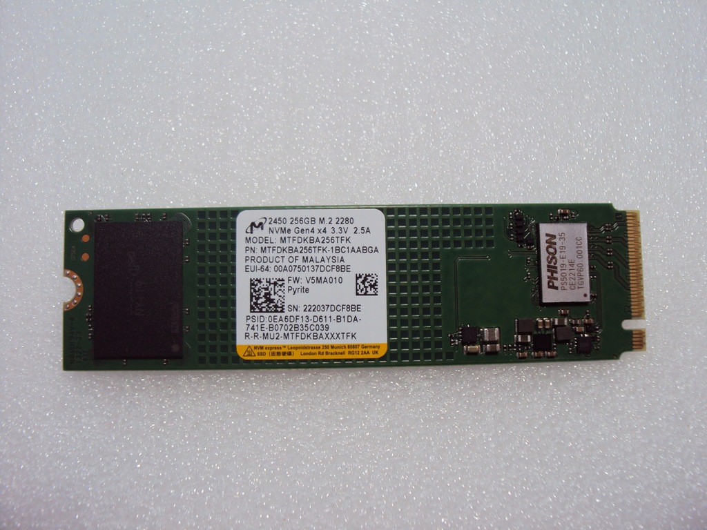 Dysk Micron 2450 M.2 2280/2242 adapter NVMe 256GB nowy Gen4x4