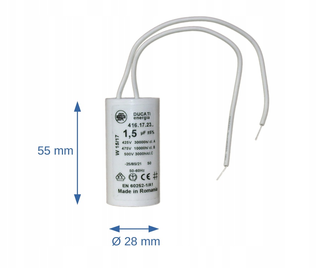 Купить Конденсатор пусковой двигателя 1,5мкФ 450В DUCATI p: отзывы ...