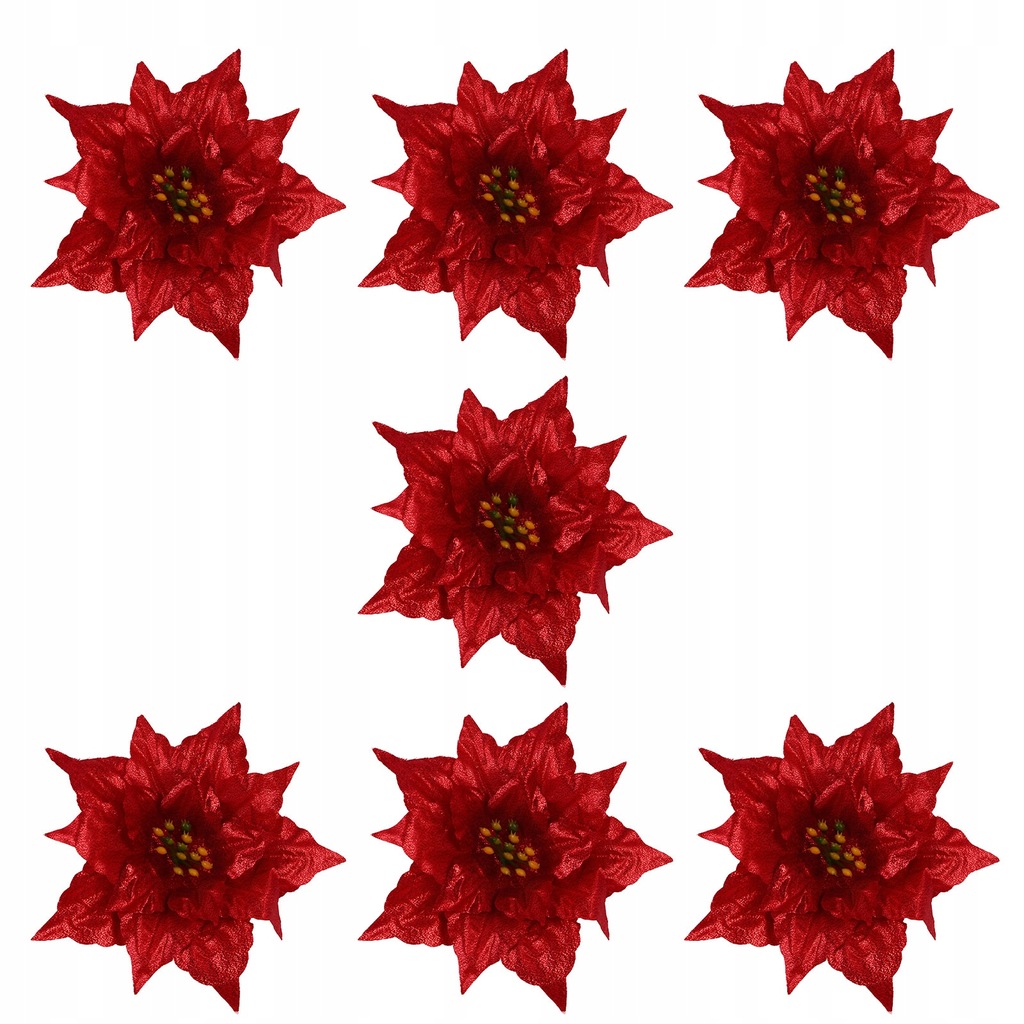 7pcs Christmas Glitter Flowers Decorative