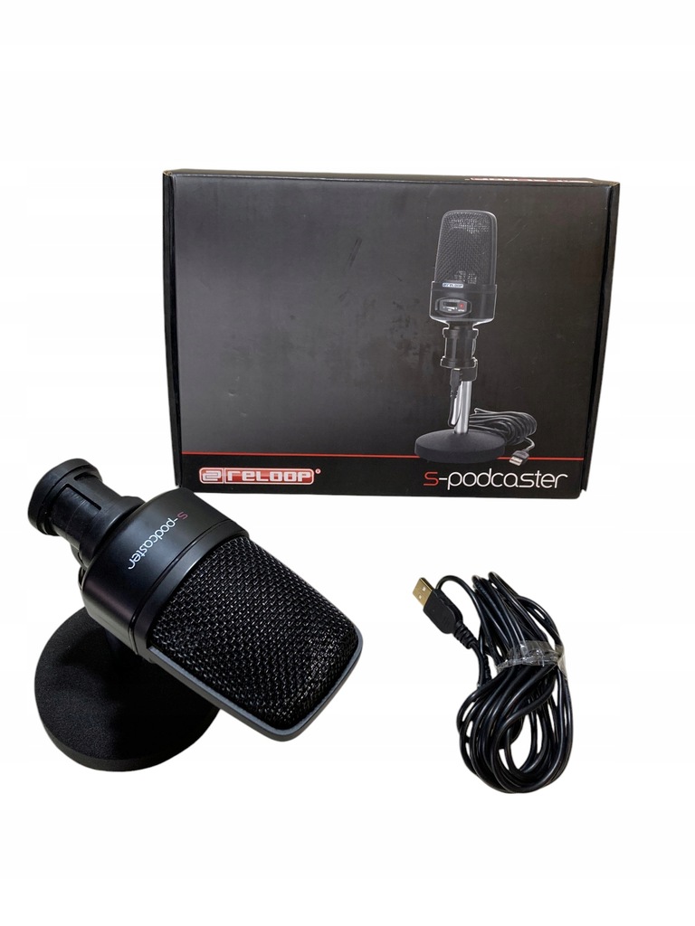 Mikrofon Reloop S-Podcaster w Kartonie.