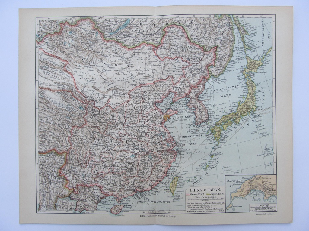 AZJA CHINY i JAPONIA mapa 1897 r.