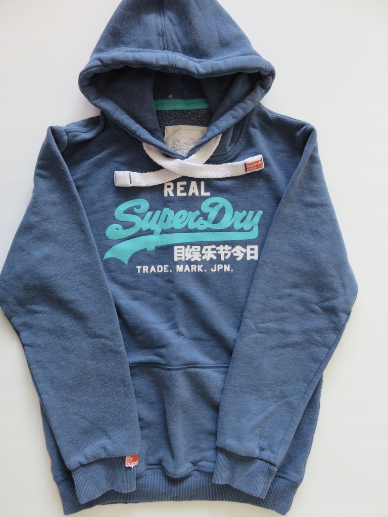 Superdry bluza z kapturem męska niebieska L XL