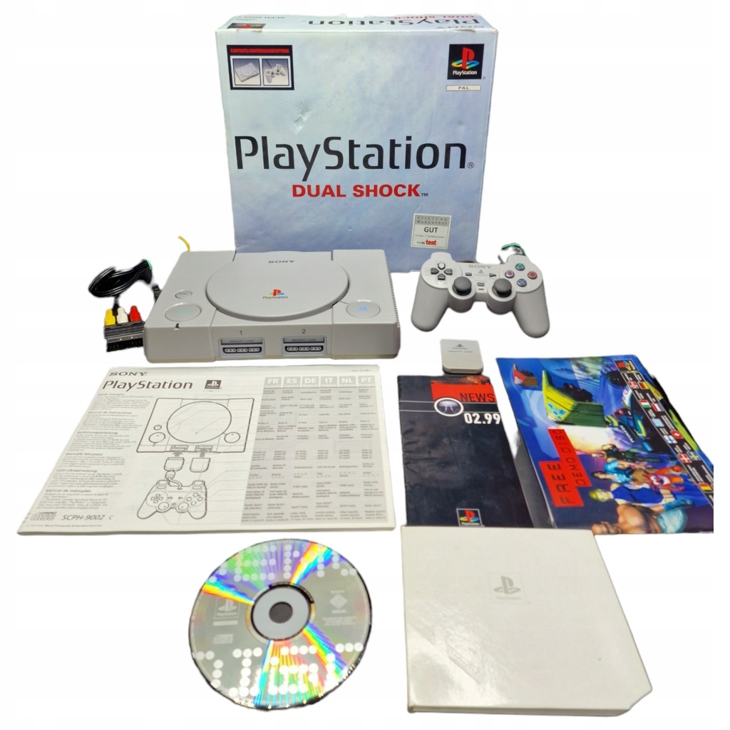 Zadbana Konsola Sony Playstation 1 PSX PS1 SCPH-9002 katon, karta pamięci