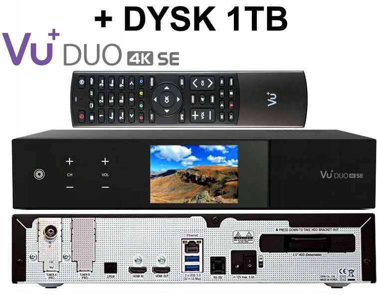 VU+ DUO 4K SE DVB-T2/C DUAL MTSIF + DYSK 1TB - KRAKÓW