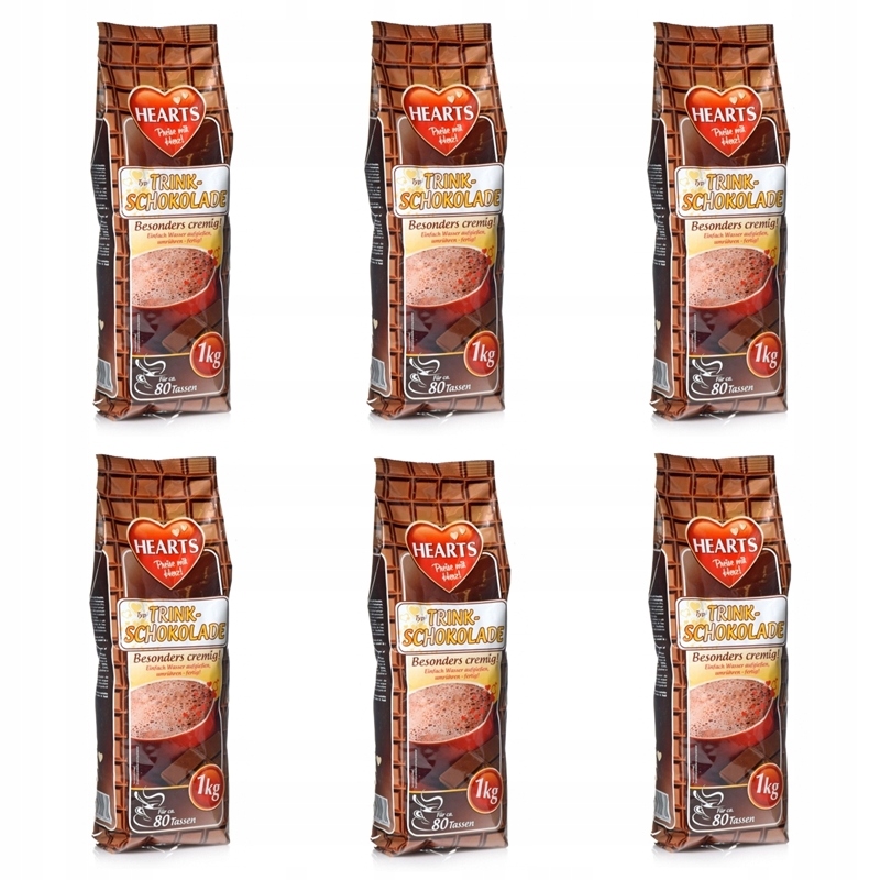 6x HEARTS TRINK CHOCOLATE 1kg czekolada +GRATIS