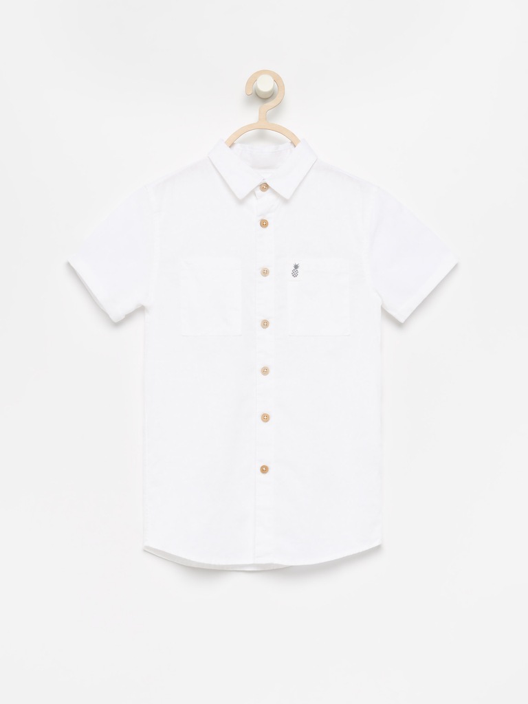 RESERVED biała galowa koszula LEN r. 152 Nowa