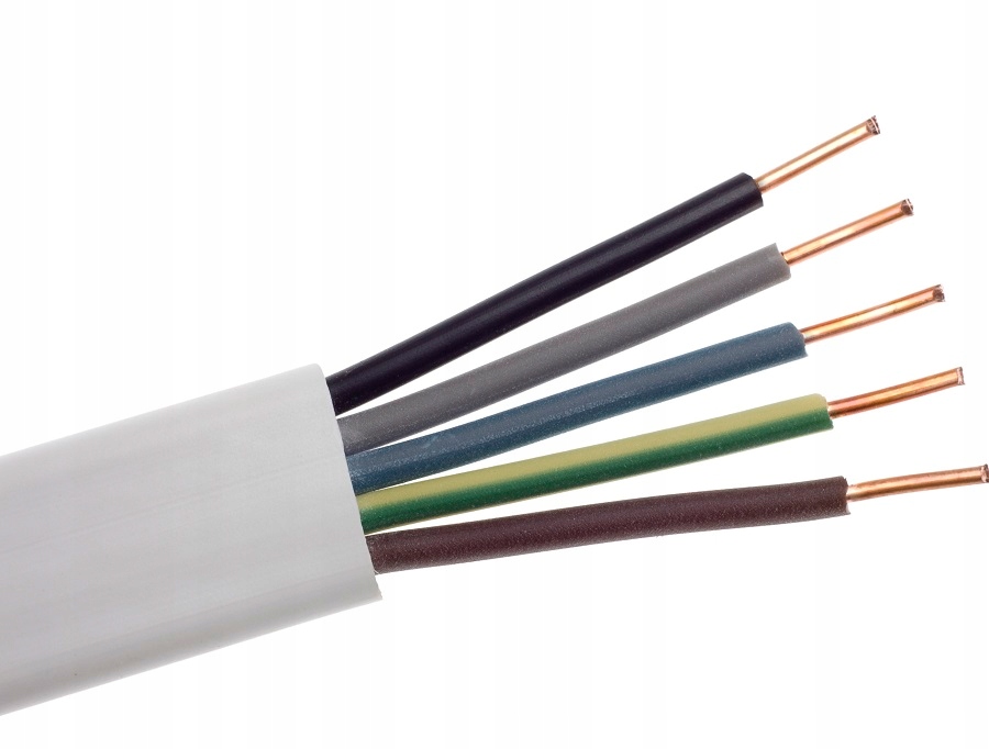 Przewód kabel płaski YDYp 5x1,5 450/750V - 3m