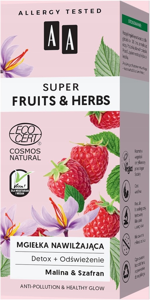 AA Super Fruits & Herbs Mgiełka nawilżająca do