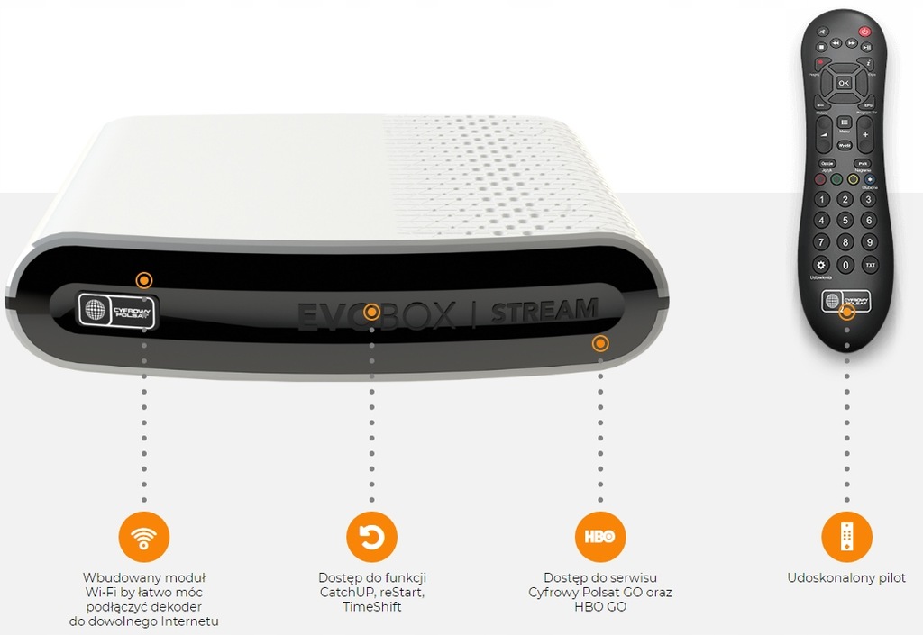 Dekoder Polsat EVOBOX STREAM OTT PREPAID WŁASNOŚĆ
