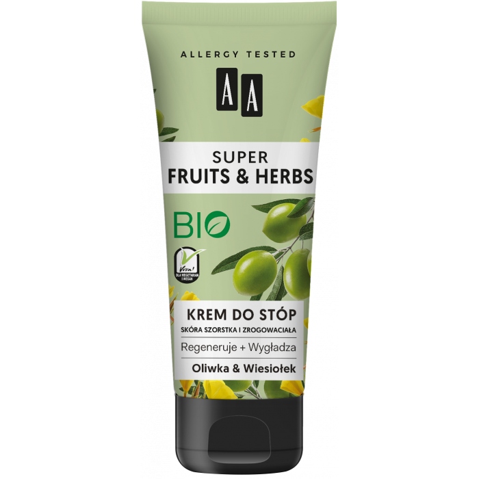 AA FRUITS HERBS KREM DO STÓP OLIWKA WIESIOŁEK 75ML