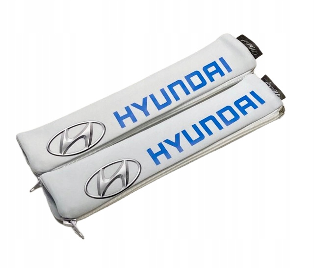 Hyundai Nakładki Osłony Pokrowce Na Pasy 2 szt.Białe