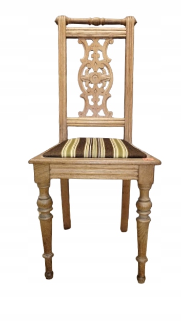 Komplet sześciu dębowych krzeseł eklektycznych XIXw.