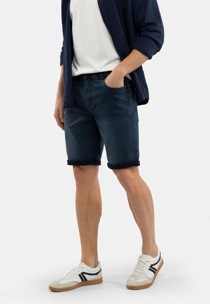 MĘSKIE SZORTY JEANSOWE COMFORT FIT GRANATOWE VOLCANO E-MEAR W33