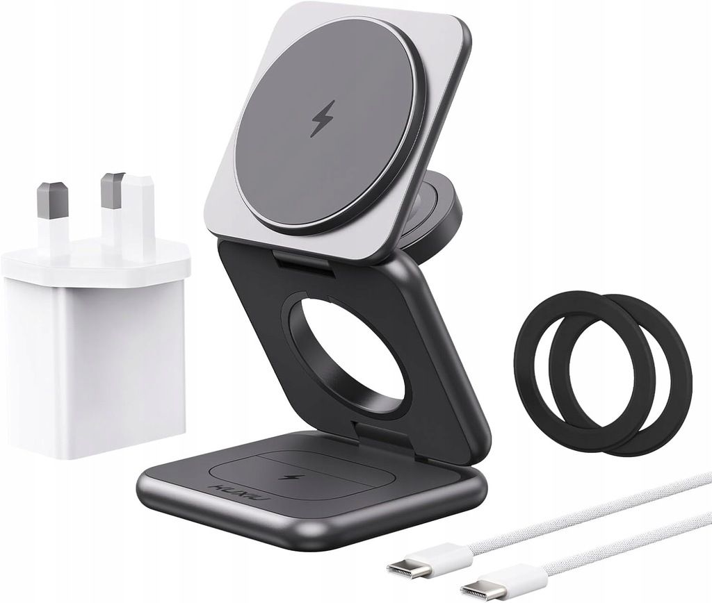 Ładowarka 3w1 KU XIU do Samsung, Galaxy Watch, Buds, Składana Indukcyjna