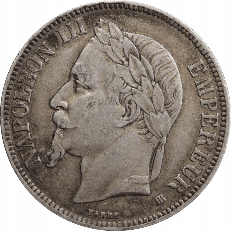 Nr 10633 - 5 franków 1869 BB Francja