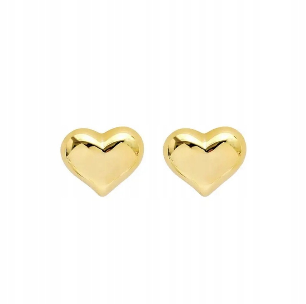 Kolczyki serca serduszka złote sztyft drobne eleganckie mini stal stalowe