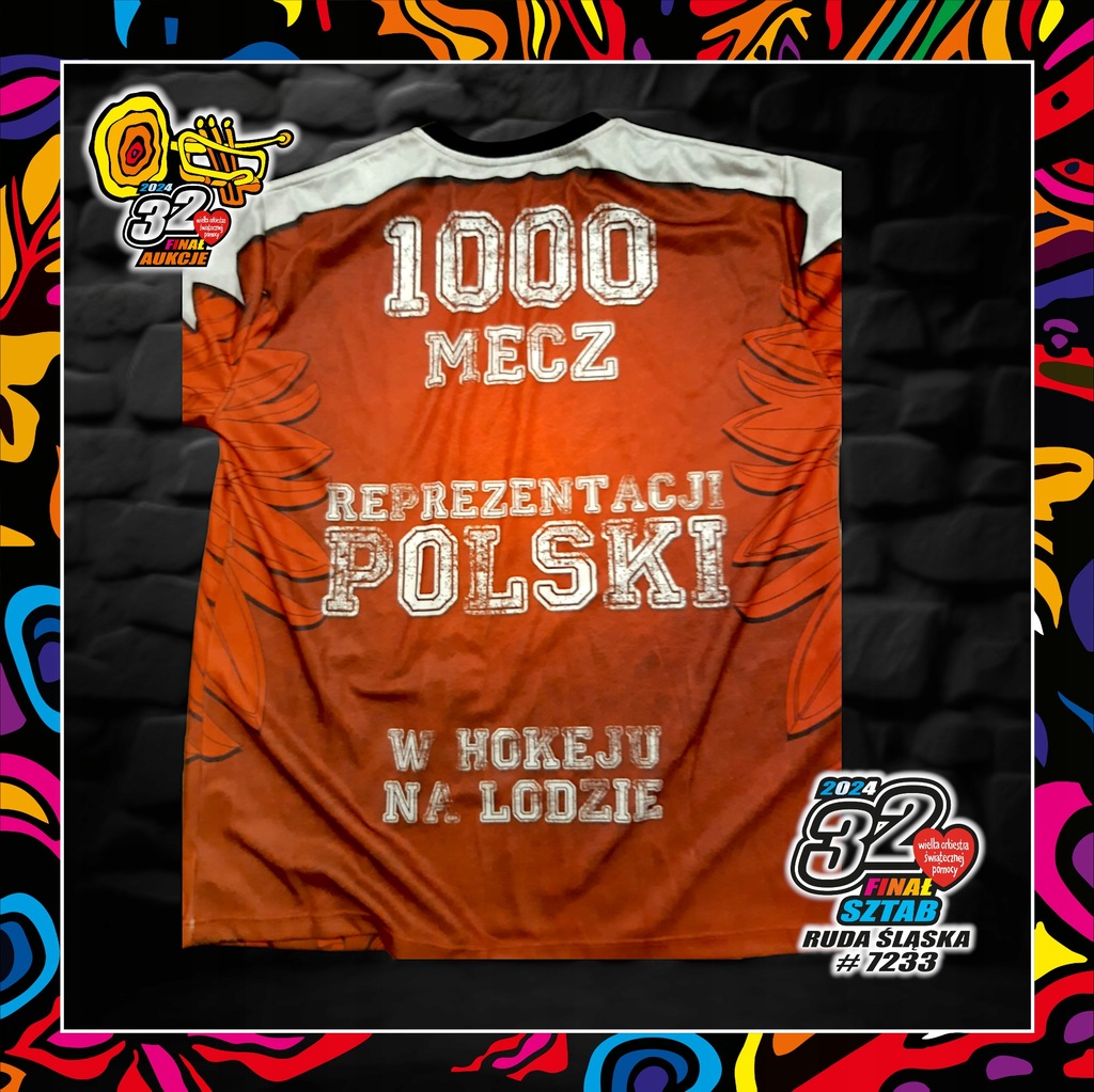 Pamiątkowa koszulka z meczu nr 1000 kadry hokeja