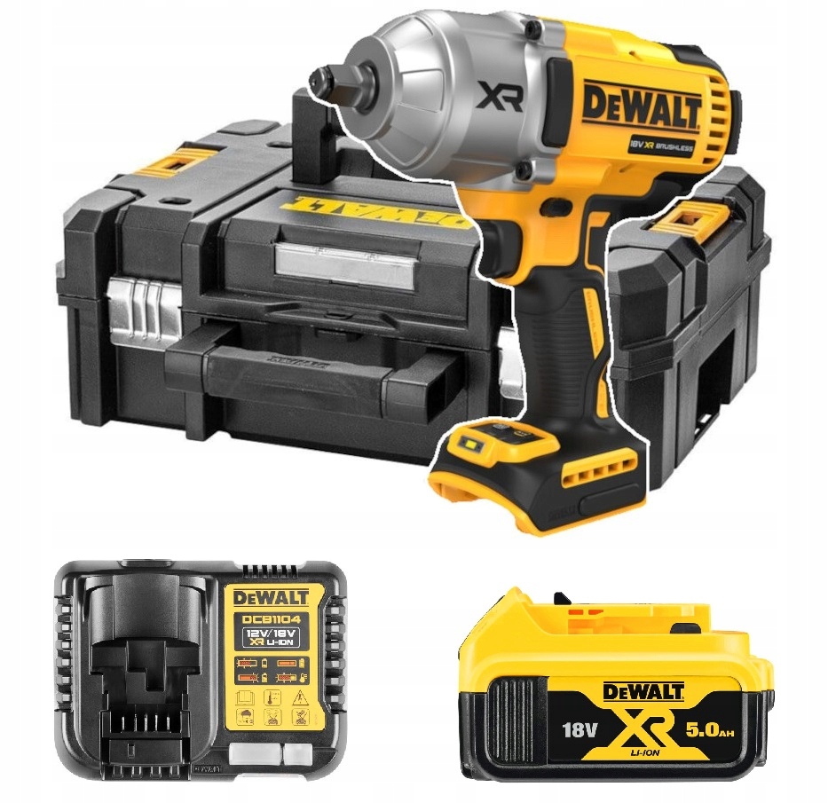 DeWalt Klucz udarowy 18V 1/2" 1355Nm 1x5Ah DCF900P1T Kufer TSTAK2