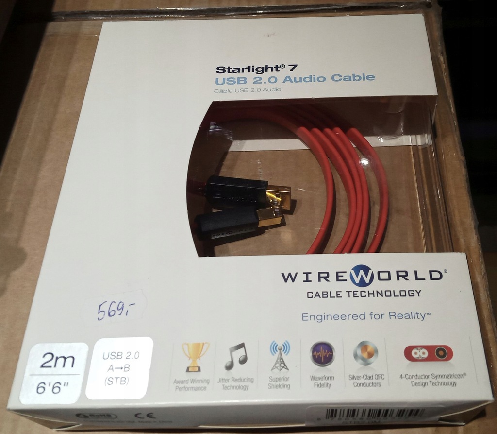 Wireworld Starlight 7 USB A-B 2m kabel USB do dac