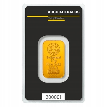 Sztabka złota 10g Argor-Heraeus 999,9