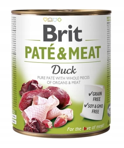 Brit Mokra karma kaczka pate&meat duża puszka 0,8 kgx3 szt.