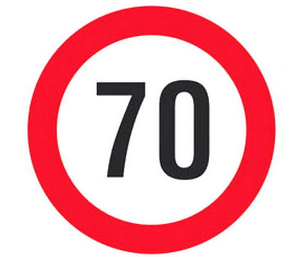 NAKLEJKA INFO ZNAK OGRANICZENIE PRĘDKOŚCI 70 km/h 9089176152 oficjalne archiwum Allegro